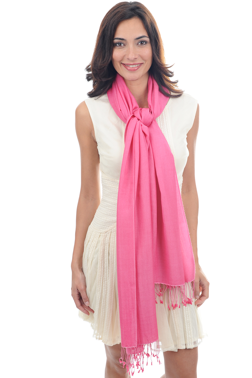 Cashmere & Seide kaschmir pullover damen stolas platine leuchtendes rosa 201 cm x 71 cm